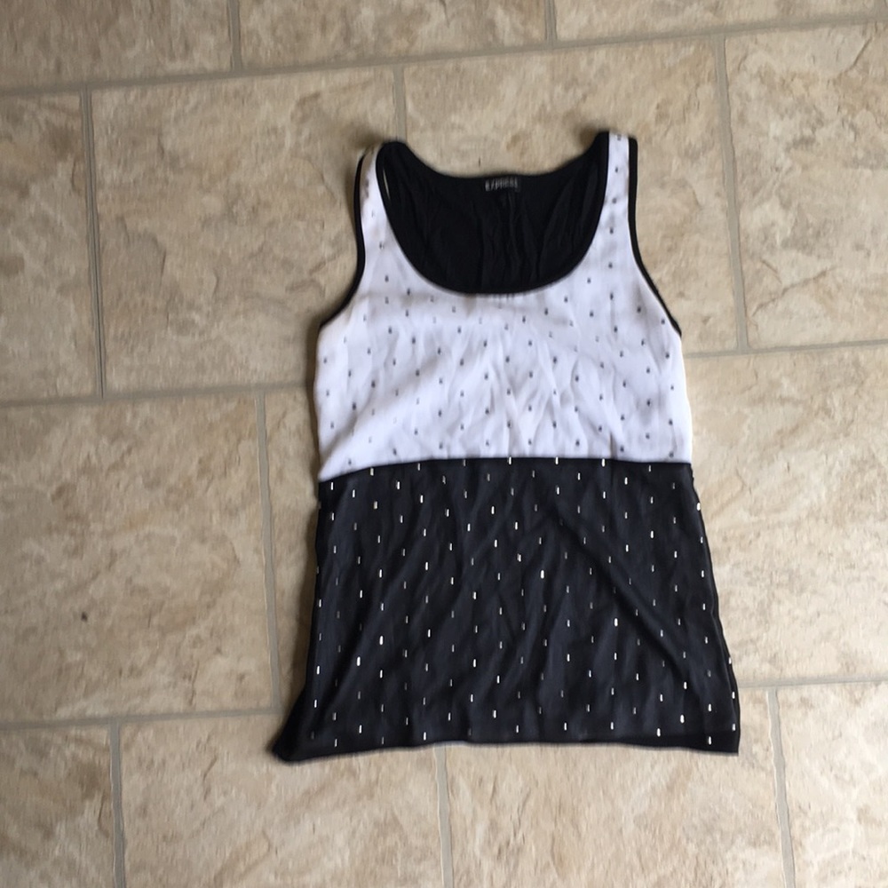 Express black and white tank, x small